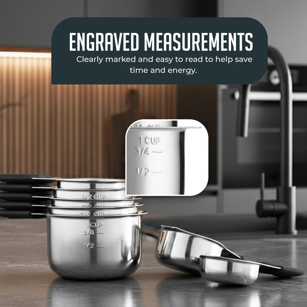 Magnetic Measuring Cups and Spoons Set, Stainless Steel with Easy-to-Read Markings, Dual-Sided N40 Magnetic Tool for ... - Image 5